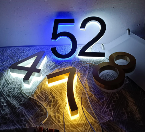 Custom Metal 3D LED House Numbers and Letters